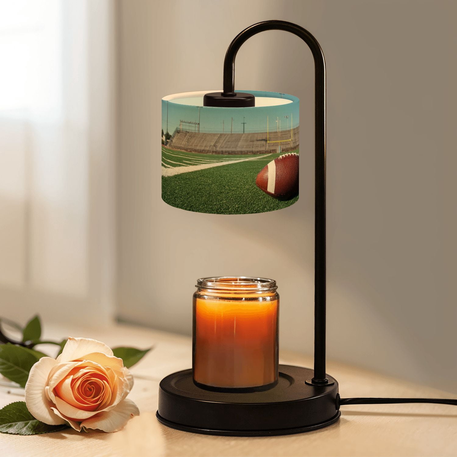 Candle Warmer Lamp with Timer Dimmer american football field football stadium Candle Lamp Warmer for Jar Candle with 4 Bulbs Gifts for Women House Warming Gifts