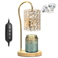 thumbnail image 1 of Candle Warmer Lamp with Timer, Electric Candle Warmer Light for Bedroom, Home Decor Candles Gifts for Women, Dimmable Wax Melts Warmer for Scented Wax (2 x GU10 Bulbs Included), Wooden, 1 of 8
