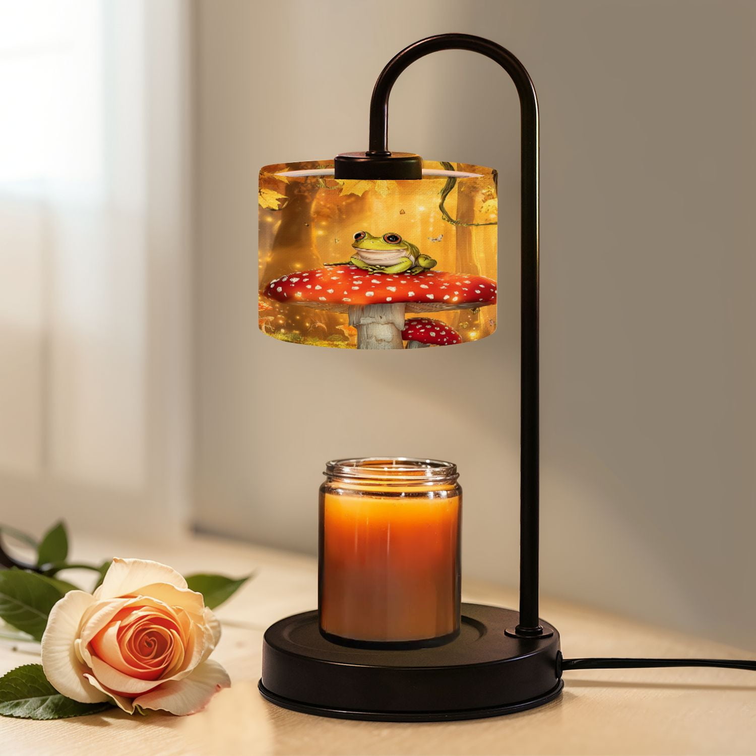 Candle Warmer Lamp with Timer, Funny Frog Red Mushroom Magical