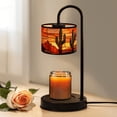 thumbnail image 1 of Candle Warmer Lamp with Timer, Stained Glass Western Desert Sunset Mountains Non-slip Wireless Remote Control Wax Melts Warmer with 4 Bulbs for Home Office Dorm, Birthday Gifts for Women, 1 of 7