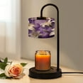 thumbnail image 1 of Candle Warmer Lamp with Timer, White Lilies Purple Marble Non-slip Wireless Remote Control Wax Melts Warmer with 4 Bulbs for Home Office Dorm, Birthday Gifts for Women, 1 of 7