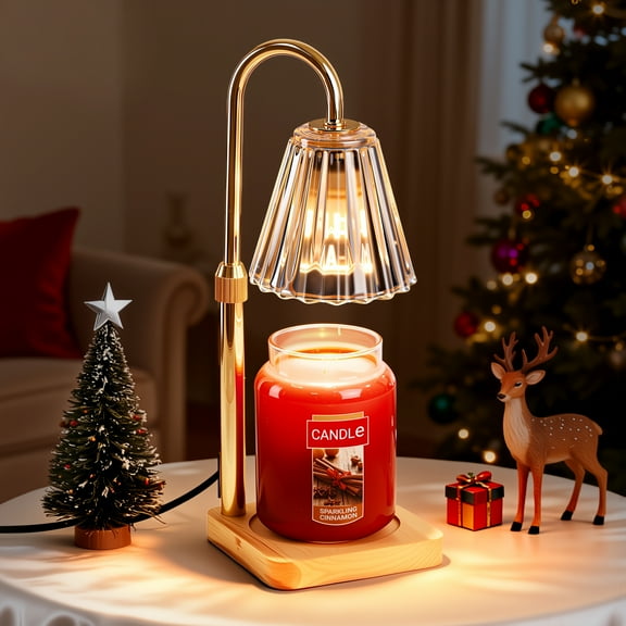Candle Warmer Lamp with Timer & Height Adjustable Electric Lamp, Clear