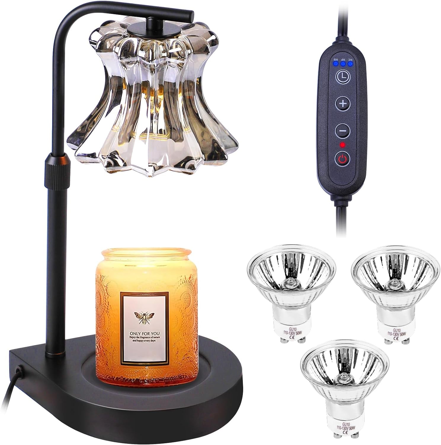 Candle Warmer Lamp with Dimmer and Timer, Electric Wax Melt Warmer