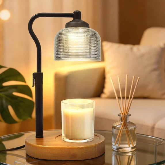 Candle Warmer Lamp with Timer Dimmer Adjustable Height for New Home Bedroom,Mothers Day Gifts,Vintage Home Decor for Scented Jar, Amber