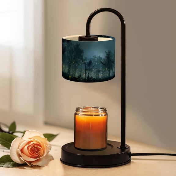 Candle Warmer Lamp with Timer Dimmer Fireflies night forest Candle Lamp Warmer for Jar Candle with 4 Bulbs Gifts for Women House Warming Gifts