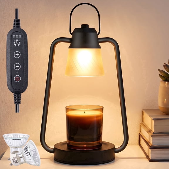 Candle Warmer Lamp with Timer and Dimmer, Electric Wax Melt Warmer for Jar Candles, Adjustable Height Dimmable Candle Lamp, Flameless Home Decor Gift for Bedroom Living Room Office