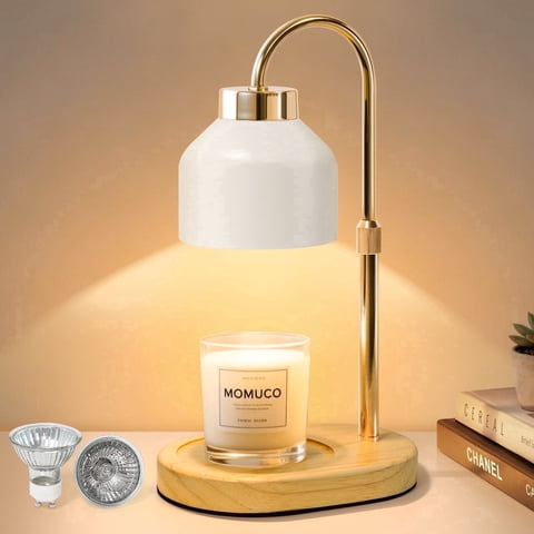 Candle Warmer Lamp with Timer Dimmable, Electric Candle Lamp Warmer with Adjustable Height, Gifts for Women Mother's Day Christmas Home Decor, White