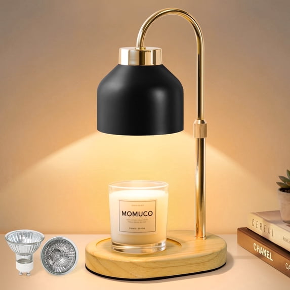 Candle Warmer Lamp with Timer Dimmable, Electric Candle Lamp Warmer with Adjustable Height, Gifts for Women Mother's Day Christmas Home Decor, Black