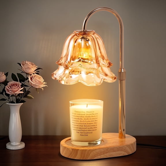 Candle Warmer Lamp with Timer and Dimmer, Dimmable Adjustable Height Candle Warming Lamp, Gifts Wax Melt Light for New Home Decor, Gold