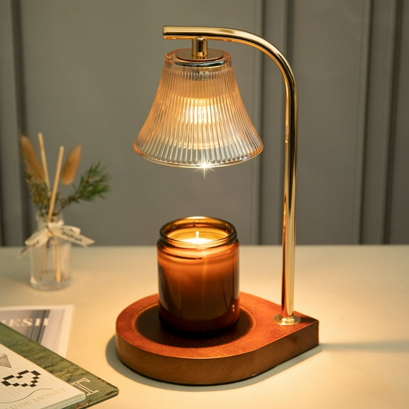 Candle Warmer Lamp with Timer as a Present, Dimmable Electric Candle Wamer,Mothers Day Gifts for Mom Glass Candle Melter Lamp for Jar Candle(Amber)