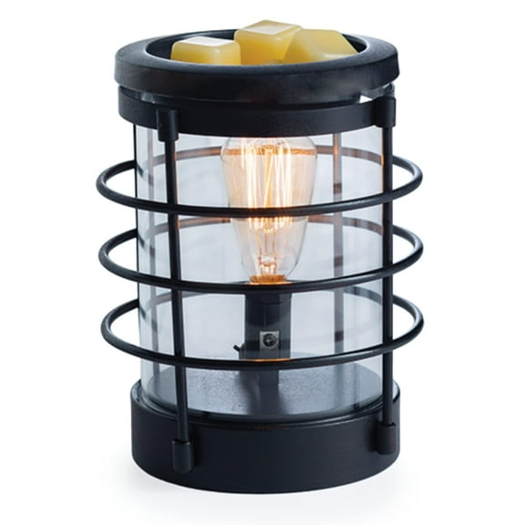 Candle Warmers ETC. Vintage Bulb Illumination Fragrance Warmer- Light-Up Warmer for Warming Scented Candle Wax Melts and Tarts to Freshen Room, Coastal Black