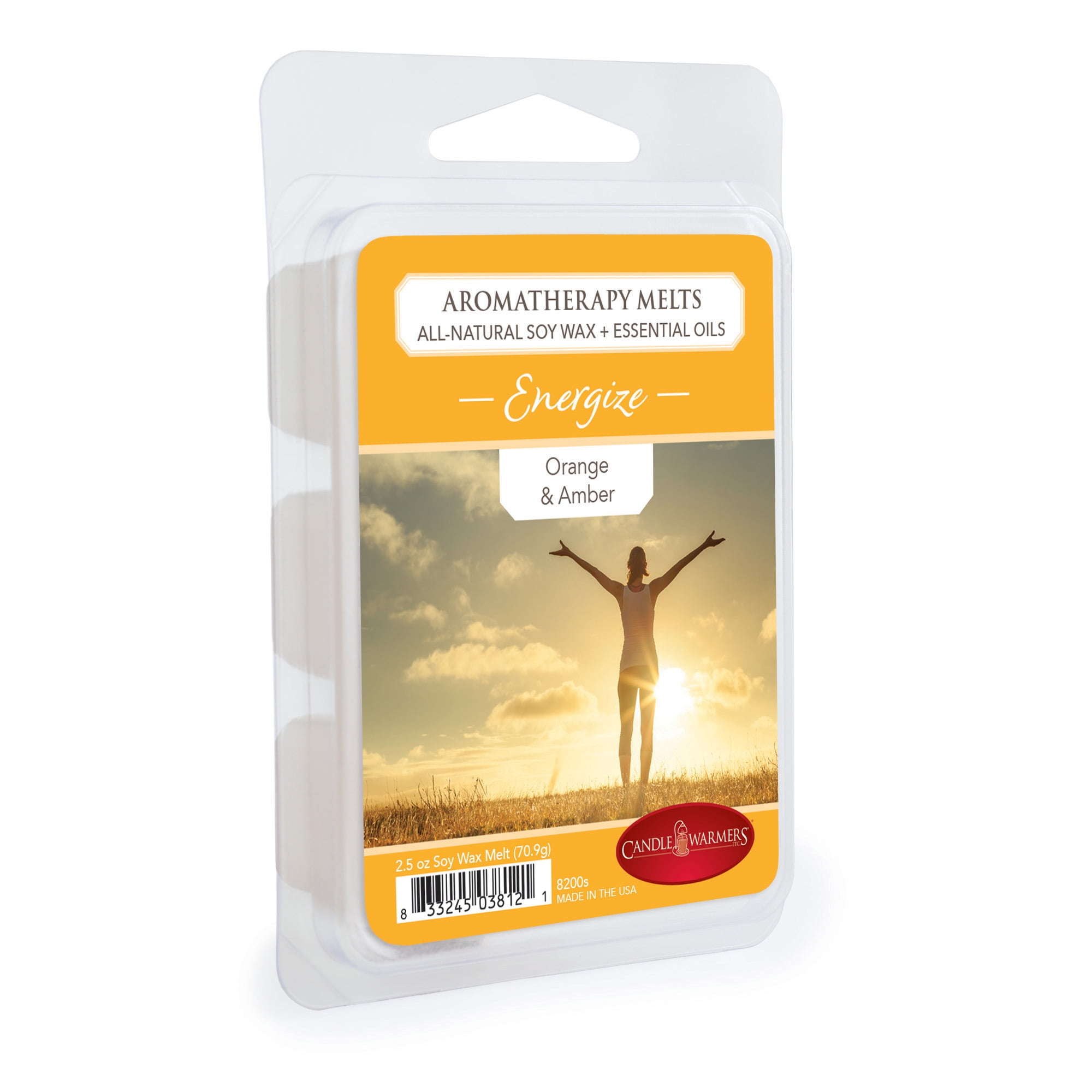 Energize Orange and Amber Soy Wax Aromatherapy Melts
