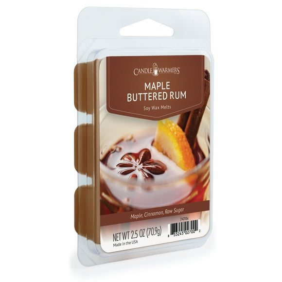 Candle Warmers Etc. 2.5 oz Classic Fragrance Wax Melt, Maple Buttered Rum