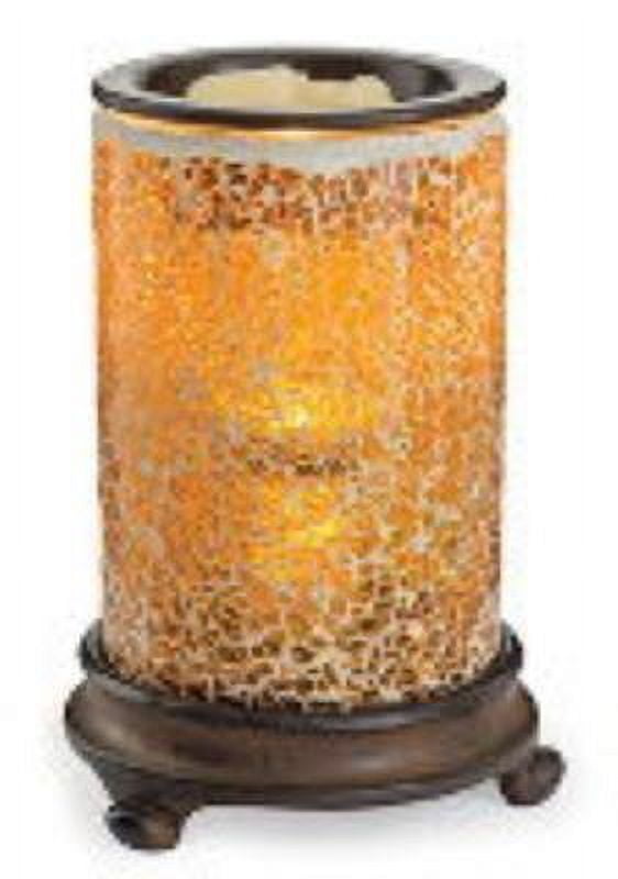 Candle Warmers Etc. Glass Illumination Fragrance Warmer, Crackled Amber