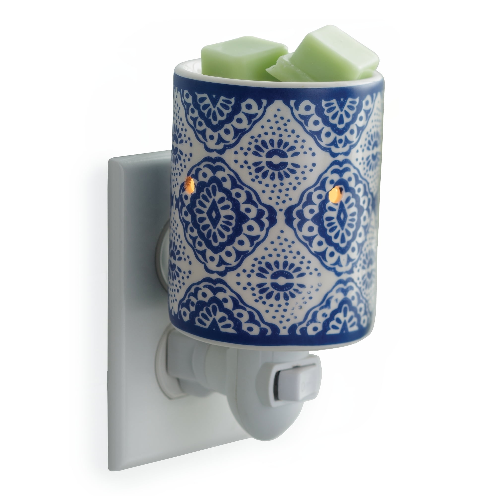 Candle Warmers Blue Herringbone Flip Dish Fragrance Warmer
