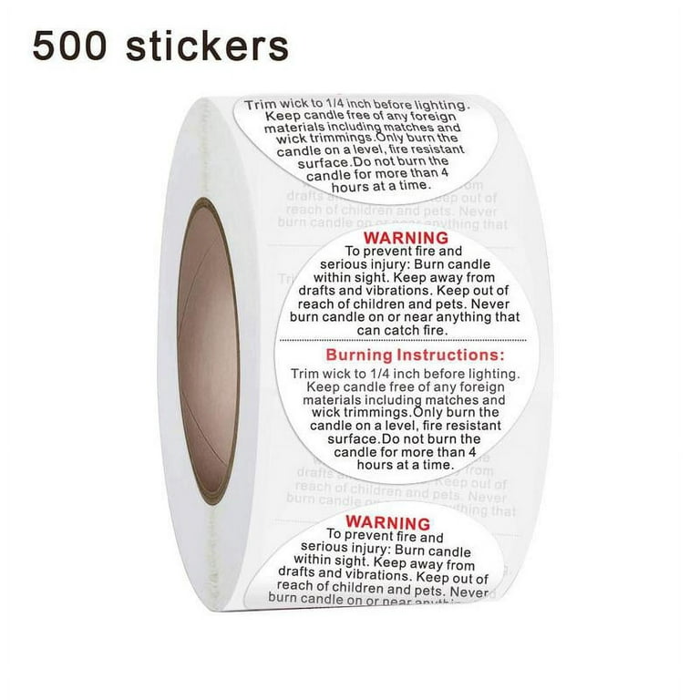 Candle Warning Label - Roll of 100