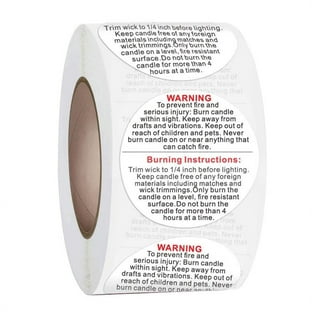 2 Rolls of Candle Warning Labels Wax Melting Safety Stickers for Candle  Making Supplies 