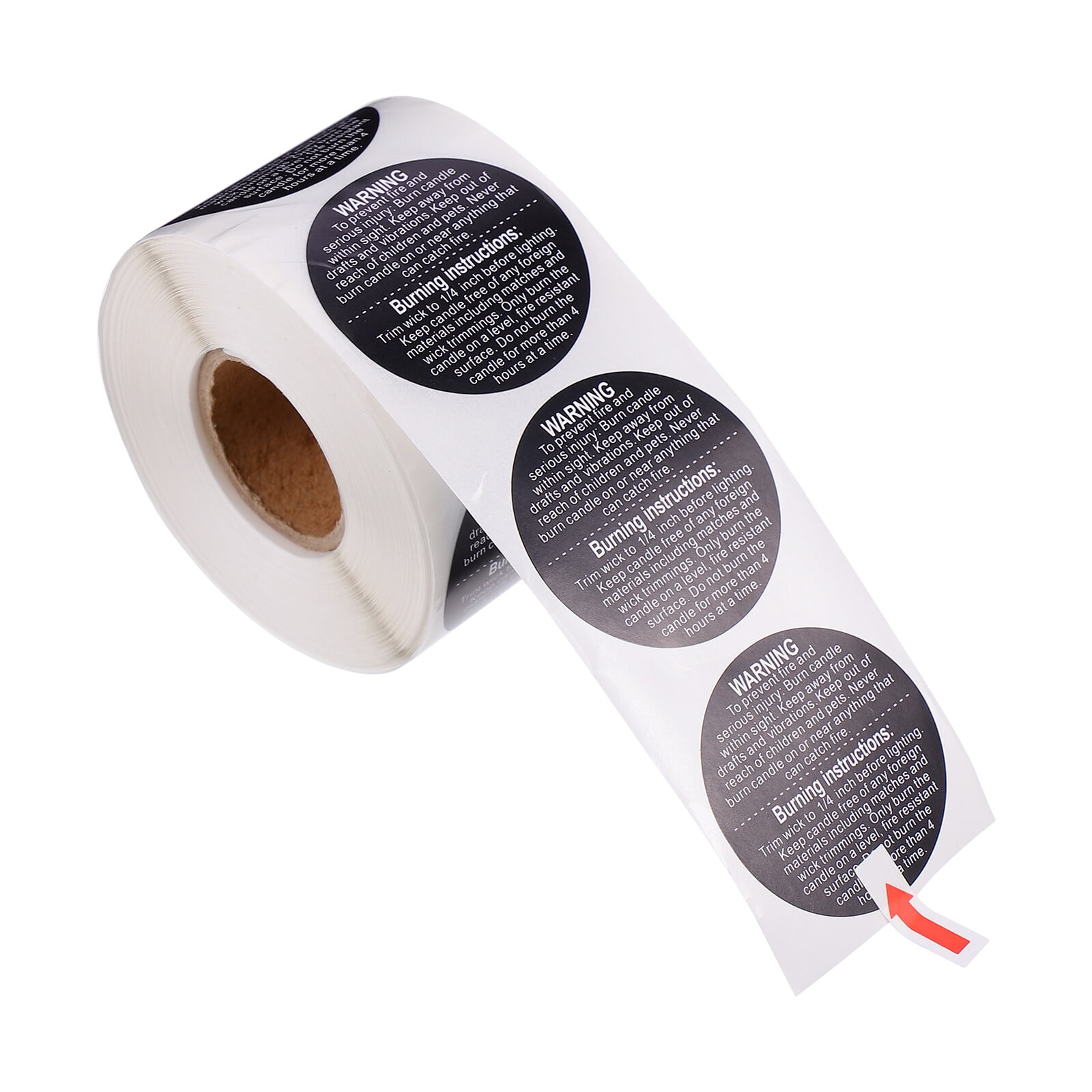 Candle Warning Sticker Canning Labels for Jars 500 Pcs Water Proof Applique Paper Wick Black