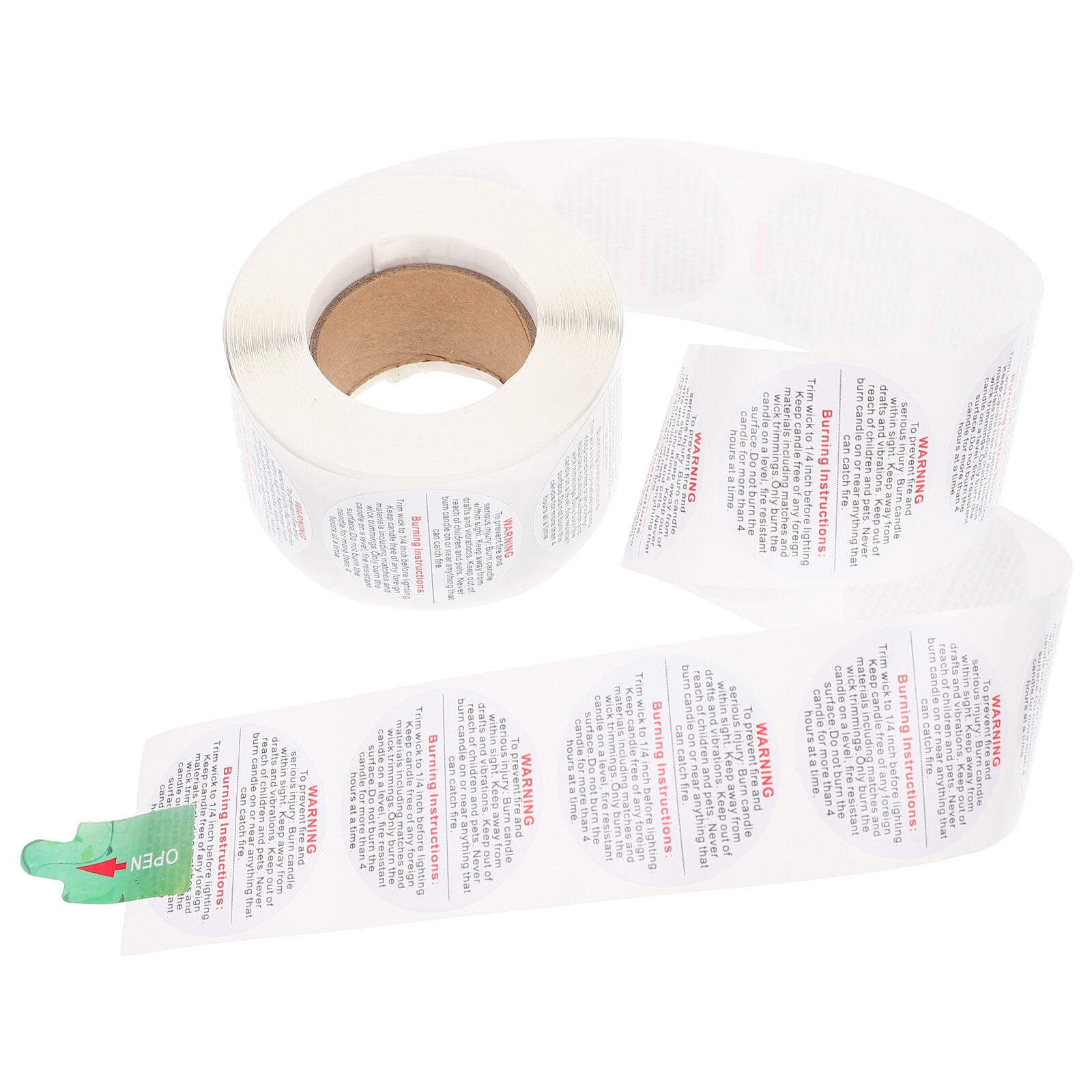 Candle Warning Stickers for Round Label Labels Detachable Scented