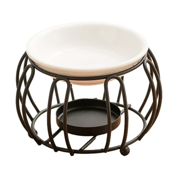 Candle Wax Melt Warmer Essential Oil Burner European Delicate Tealight Candle Holder for Scented Wax Home Decoration Bedroom Black