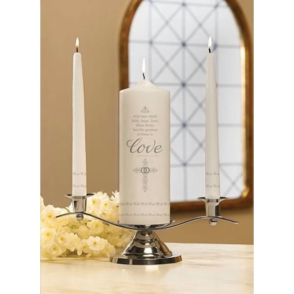 Candle-Wedding-Unity Set-Faith Hope And Love-Silver