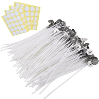 Harnico 100 Pcs Cotton Candle Wicks for Candle Making 6 inch Wicks  Smokeless Candle Wick with Metal Base Clip with Wicks Stickers for Scented Candle  Butter Candles Soy Candles 