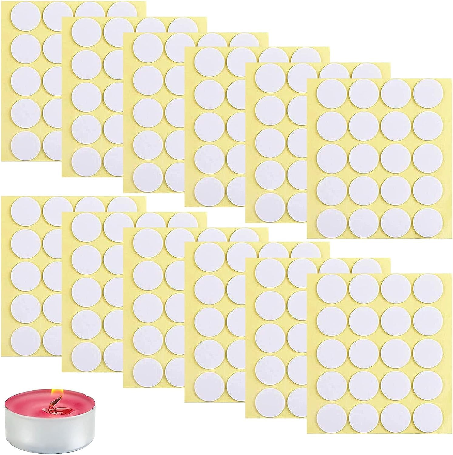 120Pcs Candle Wick Stickers, Heat Resistance Candle Making Double-Sided  Stickers,Candle Making Kit