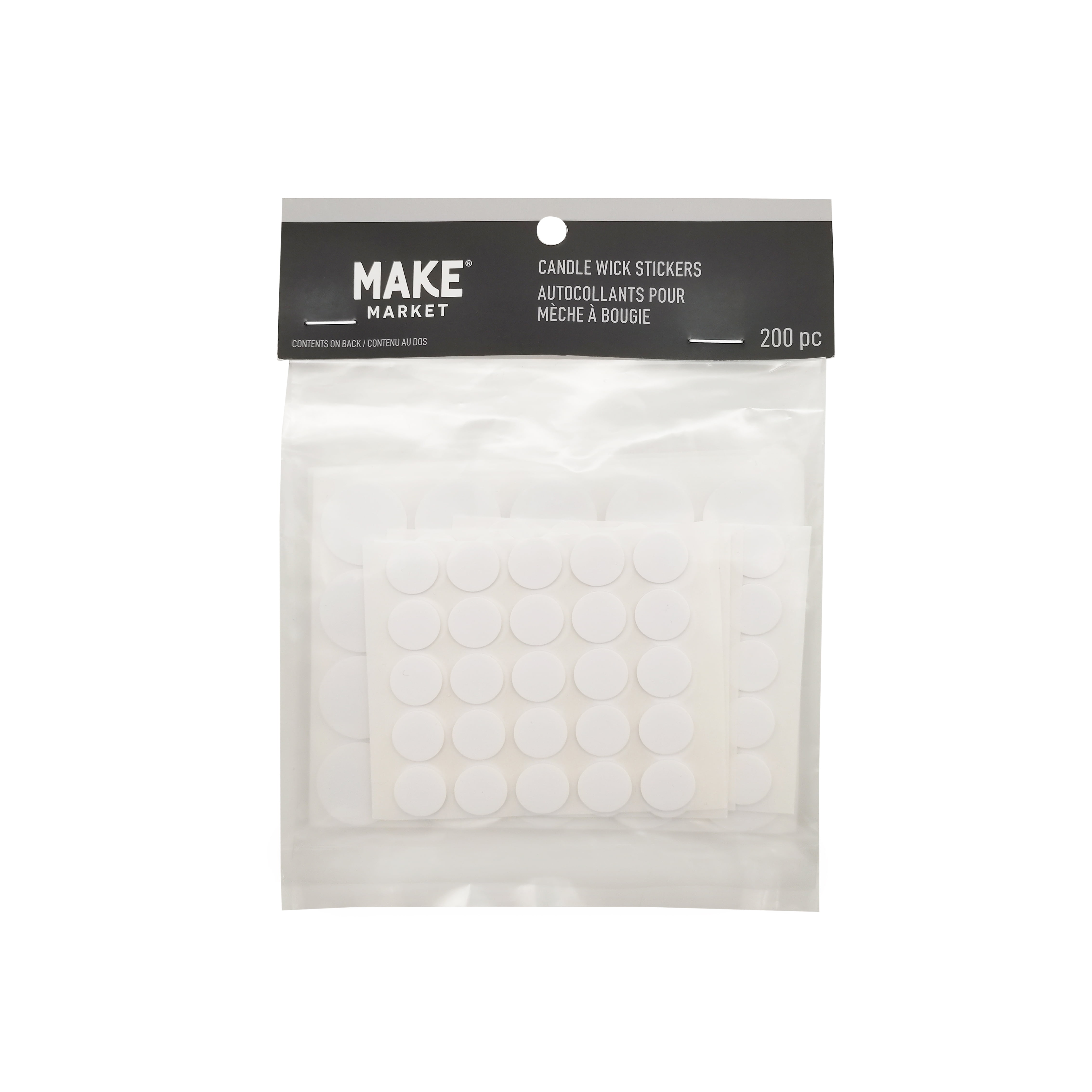 Candle Wick Stickers by Make Market – Adhesive Dots in 12mm & 20mm Sizes for DIY Candle Making - 200ct Per Pack - 12 Pack
