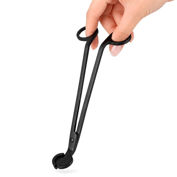 Candle Wick Trimmer, Black Polished Stainless Steel Wick Clipper Cutter, Scissors, Reaches Deep Into Candles to Cut Spent Cord, Allow Cleaner Burn and Prevent Soot Buildup