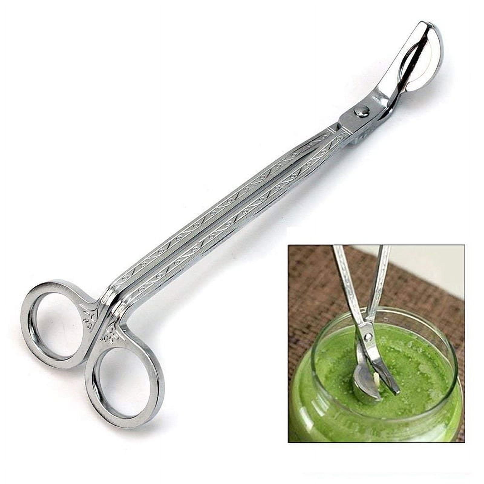CHEFBEE Candle Wick Trimmer, Polished Stainless Steel Wick Clipper Cutter,  Scissors, Reaches Deep Into Candles to Cut Spent Wicks, Allow Cleaner Burn
