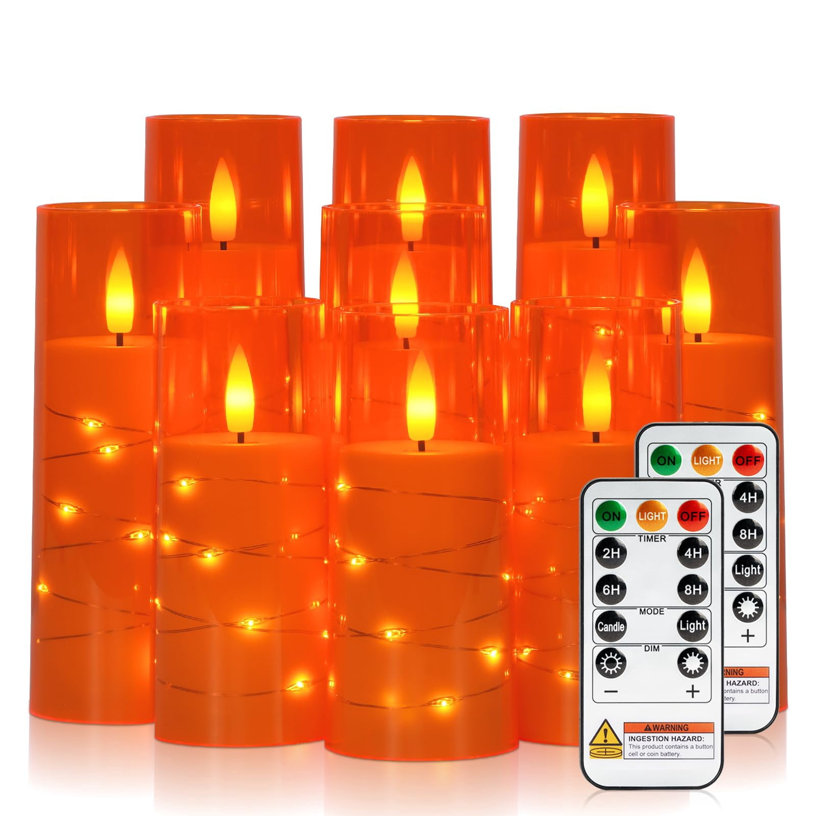 Candle With Remote Timer - 9 Flickering Operated Led Pillar Candles ...