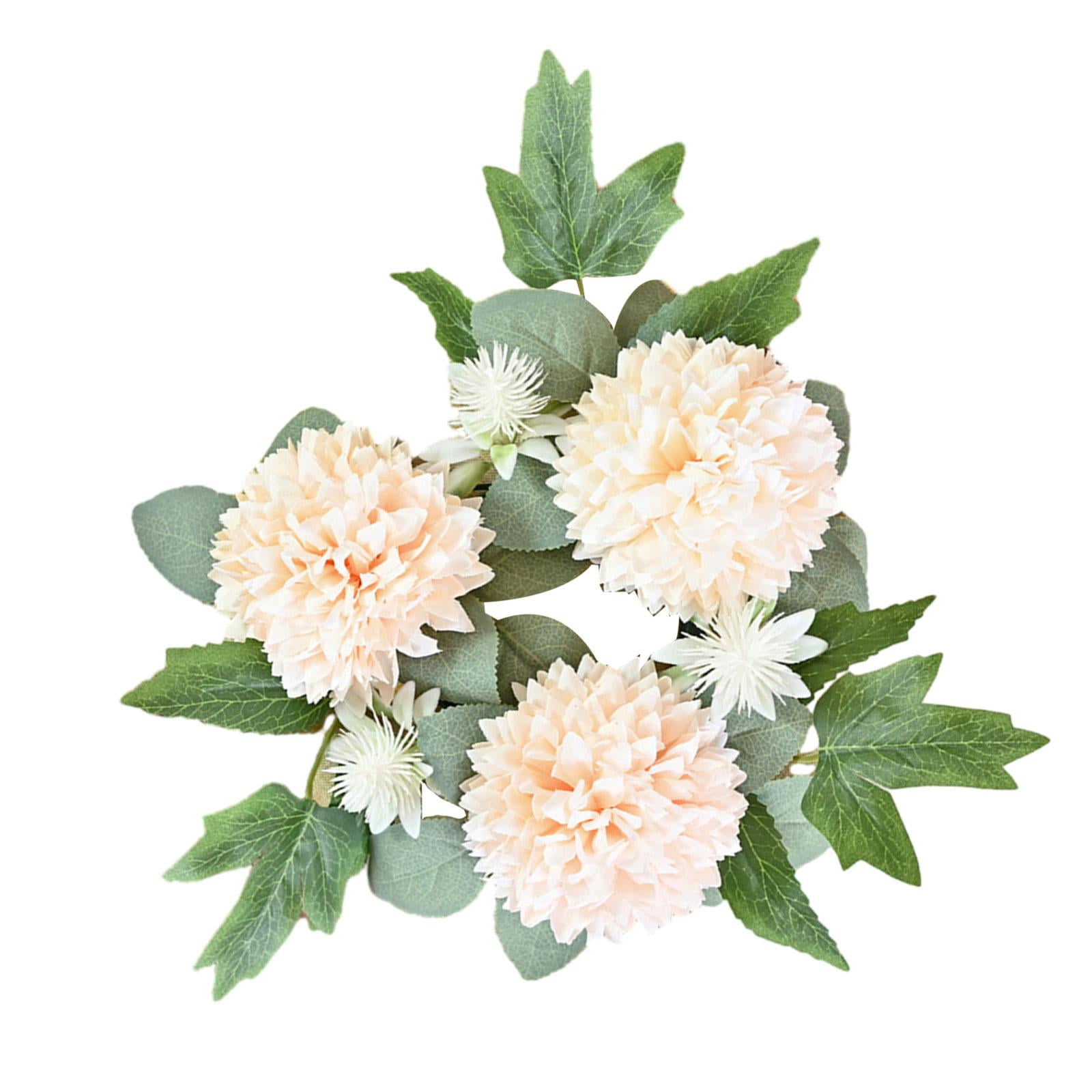 Candle Wreath Pillar Candle Holder Boho Decorative Garland Mini Wreath