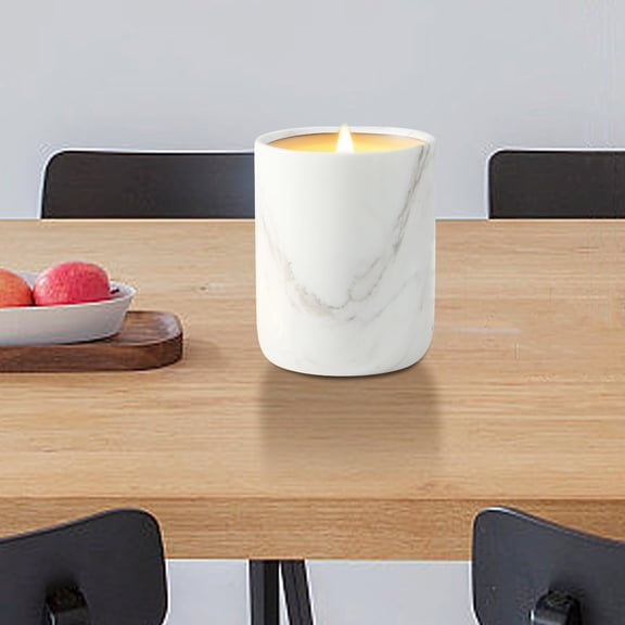Candle cup Marble ceramic mug,Marble ceramic mug Wine Cooler Bucket with Polished Interior Non-Slip Scratch-Proof Pad, Marble Utensil Holder for Kitchen, Bar & Housewarming Gifts