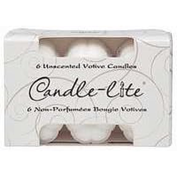 Candle-lite Unscented Votive Candles White Round - 6 Count