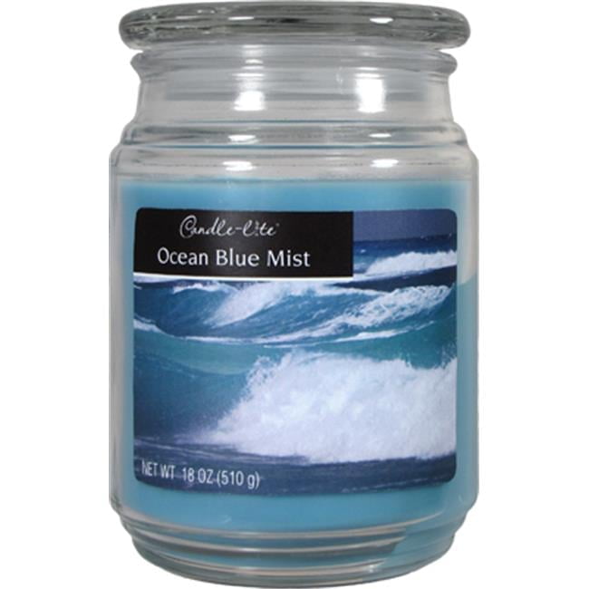 Ocean Blue Mist Scented Jar Candle with Glass Lid