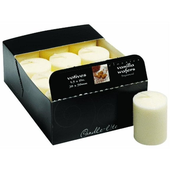 Candle-lite Vanilla Wafer Votive Candle Pack, 12 Count