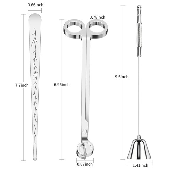 Candle wick trimmer, candle extinguisher, candle wick moistener and candle accessory set, a three-in-one package suitable for candle enthusiasts (gold version)