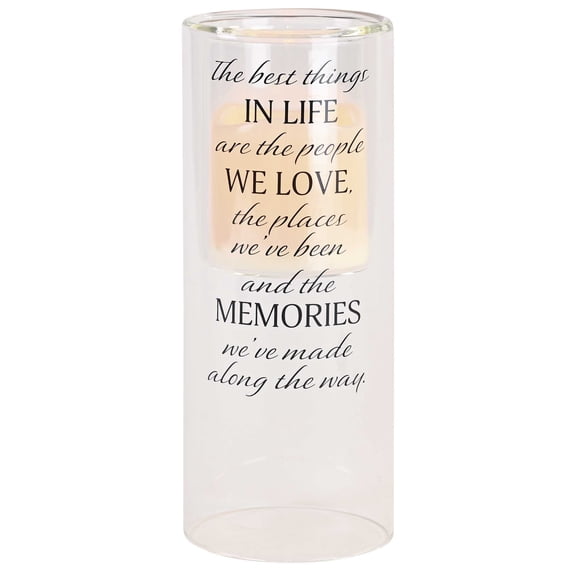 Elanze Designs Best Things In Life - Memories - Black/Clear 10 x 4 Inch Glass Votive Candle Holder