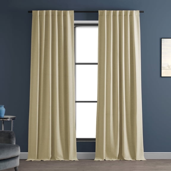 Half Price Drapes Candlelight Bellino Textured Faux Linen Room Darkening Curtains For Bedroom & Living Room Curtains(1 Panel), 50W X 96L