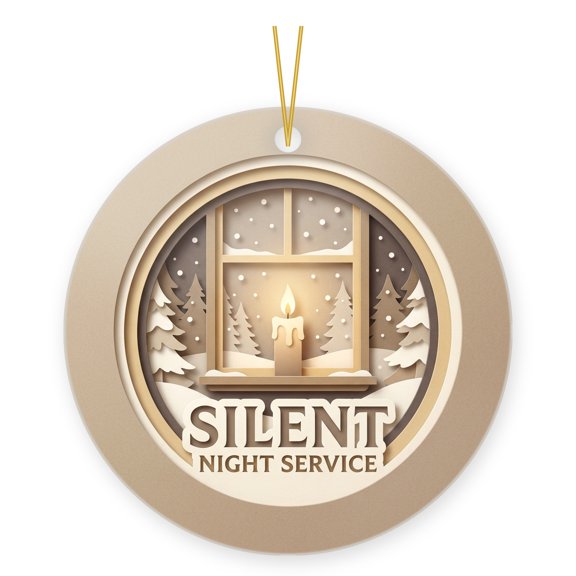 Candlelight Silent Night Service Church Volunteer Christmas Ornament