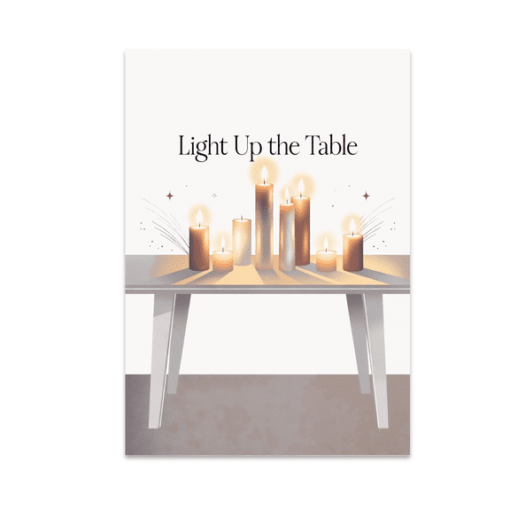 Candlelit Dining Table Art - Modern Home Decor - 13x19 Poster Print