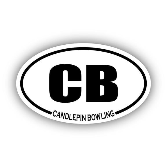 Candlepin Bowling CB Oval Bumper Sticker 3M Vinyl Decal 3 in x 5 in