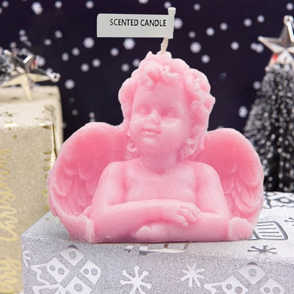 Candles Clearance! Scented Candle with Flame Half-Length Smile Angel Candles & Holders Flash Sale!