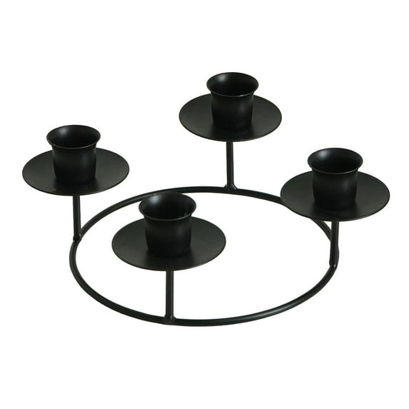Candles & Holders Advent Wreath Candle Holder Round Design for Five Candles Decorative Gold Metal Ring Stand for and Home