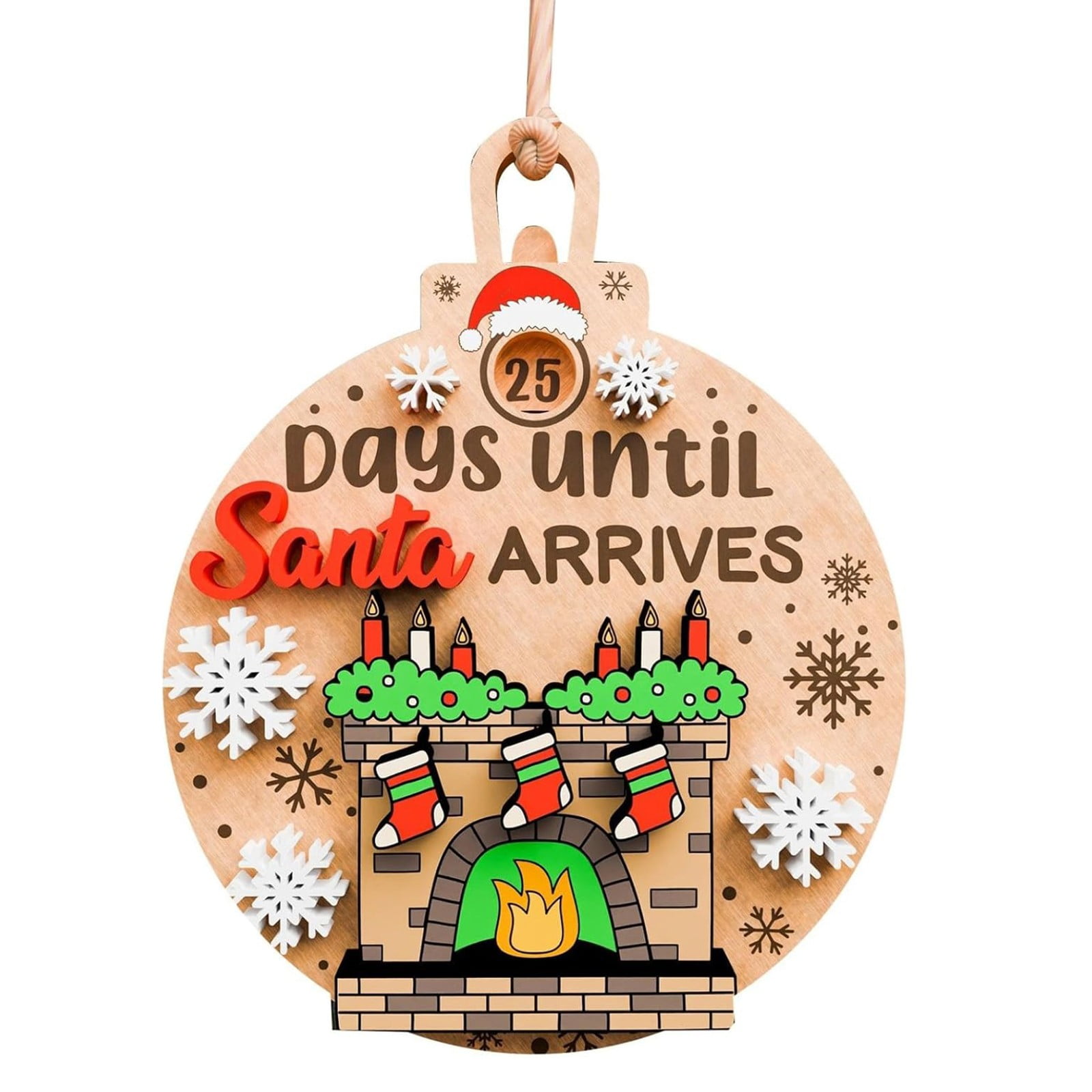 Candles Holders Christmas Tree Ornaments 3D Countdown Advent Christmas