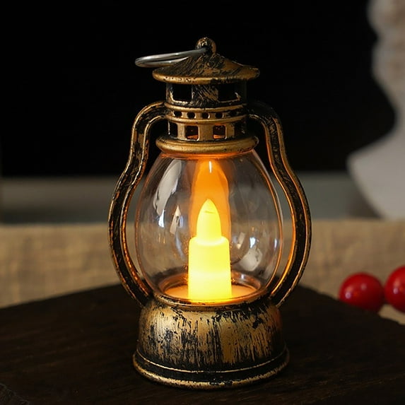 Retro Mini Horse Light Electronic Candle Light - Portable Holiday Decoration for Christmas - LED Oil Candle Holder for Festive Celebrations