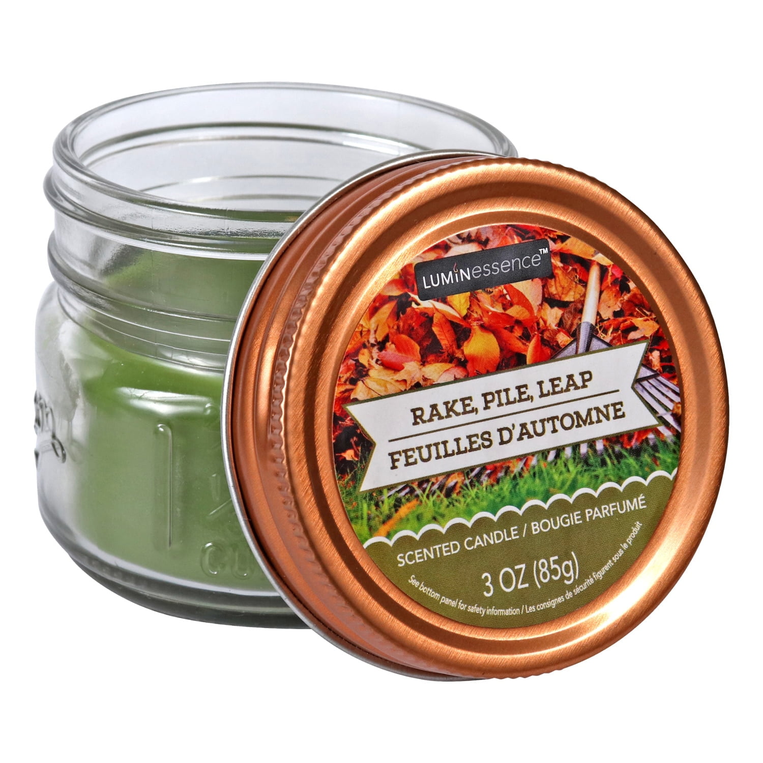 Candles for Home Scented 6 Pack Rake, Pile, Leap Scented Mason Jar