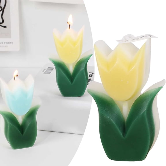 Candles & holders,2Psc Flower Shaped Candles Tu/lip Candles Aesthetic Cool Candles Cute Candles Paraffin Wax Decorative Candle Room Decor Funky Scented Flower Candle For Gift Wedding Party