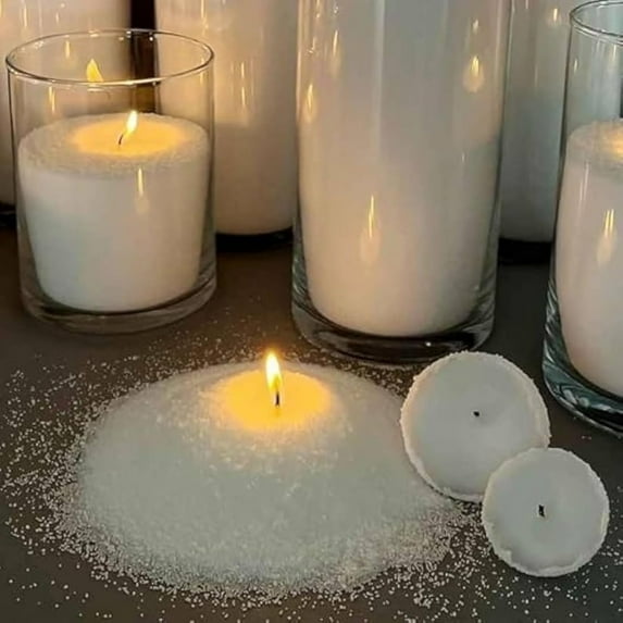 Candles & holders,Pearled Candle Customizable Reusable And Refillable Powder Candle Home Decor Candle Candle Powder Customizable 250g Wax & 20 Wicks ()