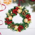 thumbnail image 1 of Candlestick Christmas Wreath, Holiday Decorations, Faux Pine Construction, Battery-Operated LED Lights, for Front Door Decor, Mantel Display, Christmas Party Centerpiece, Red and Gold, By FAJHHA, 1 of 7